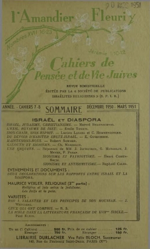 L’Amandier Fleuri N°7-8 (01 déc. 1950)